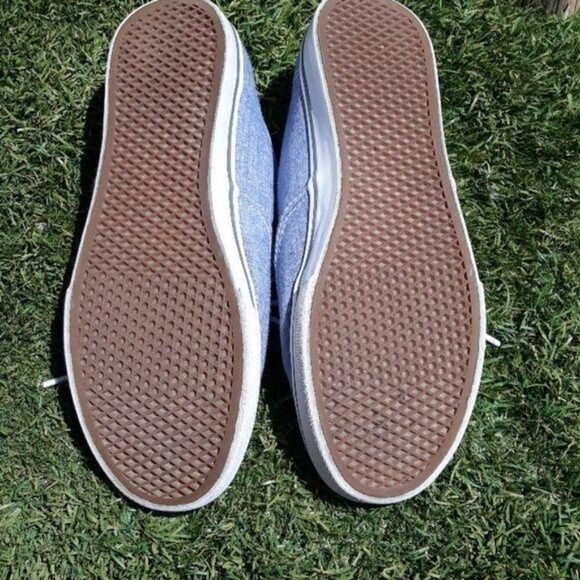 Vans TC6D Crosshatch Blue Jean Denim Low Top Lace Up Fashion Sneakers Sz 8.5 - Picture 7 of 8